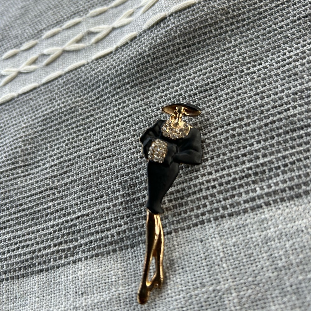 Women Rhinestone Brooch Pin - Picture 3 of 4